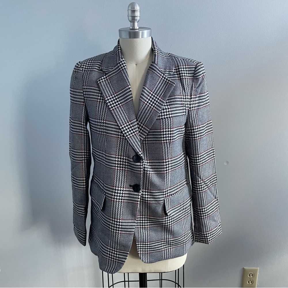 Philosophy x Nordstrom Houndstooth Plaid Blazer- Button Front- Size 2- NWT